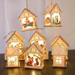 Wooden Christmas Snow House Decorations Christmas Tree Holiday Decorations
