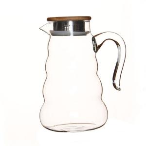 Wholesale Heat Resistant Glass Water Pitcher Juice Beverage Carafe With Lid Clear Color from china suppliers