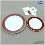Disposable 7.5 Inch 10Inch PS Plastic Dinner Plate,Golden Rim Plate,Plastic