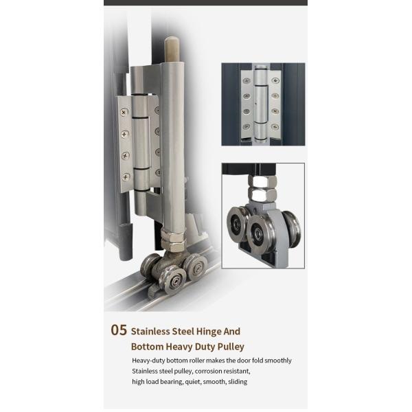 Grandsea Hot Sale Aluminum Sectional Design Glass Folding Doors for Houses