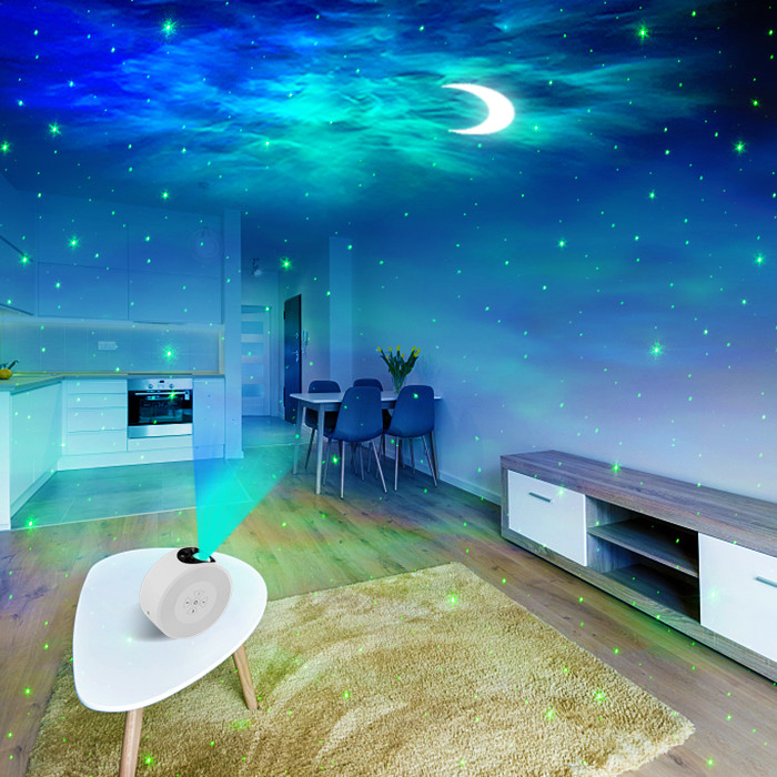 Practical 5V Sky Moonlight Projector , ABS Rotating Moon Star Projection Lamp