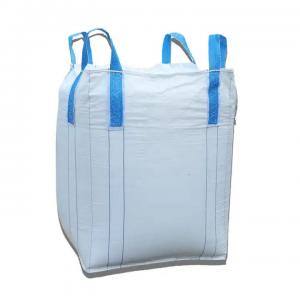 China Waterproof PP FIBC Baffle Bag Flat Bottom 1 Ton For Sand / Cement on sale