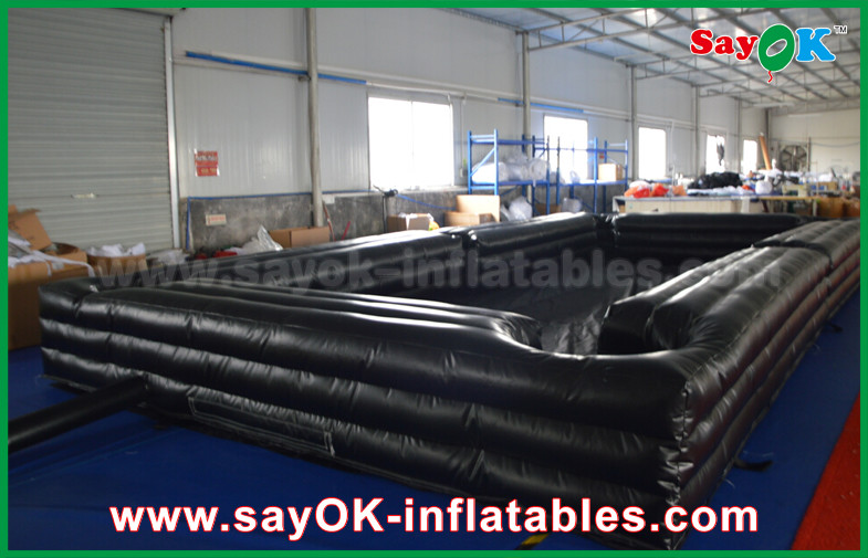 Inflatable Games For Kids Customized Black Inflatable Sports Games Snookball Tables 0.55mm PVC With Balls