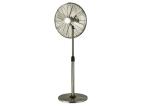 Pedestal Fan Chrome Black Metal Retro Standing Fan / 16 Inch Oscillating Fan