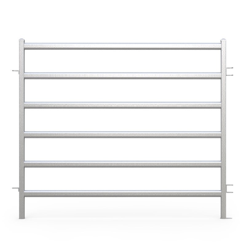 Six Bars Heavy Duty Metal Oval Rail Cattle Yard Panel for Australia