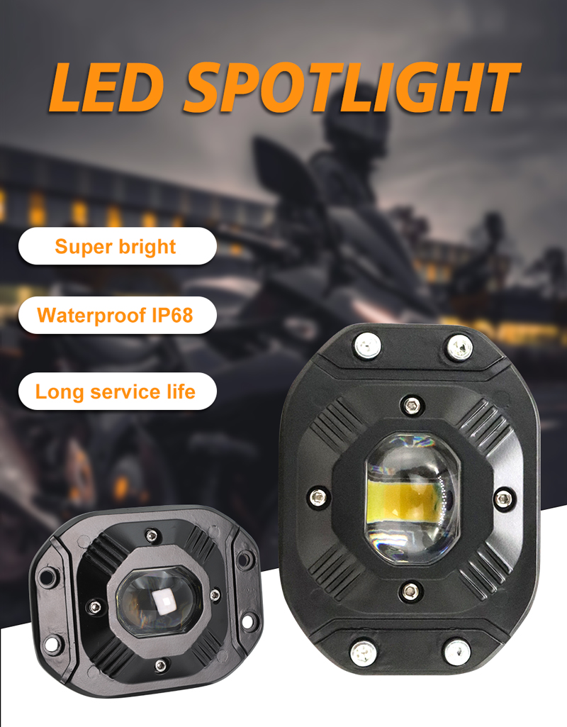 White Yellow Aluminum Black 24V Motorcycle Universal LED Headlight