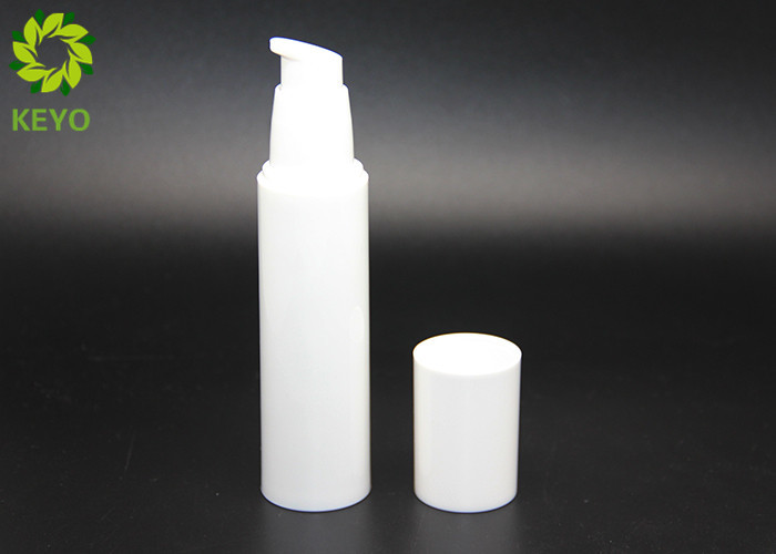 50 Ml Airless Empty Cosmetic Bottles , White Color Plastic Lotion Pump