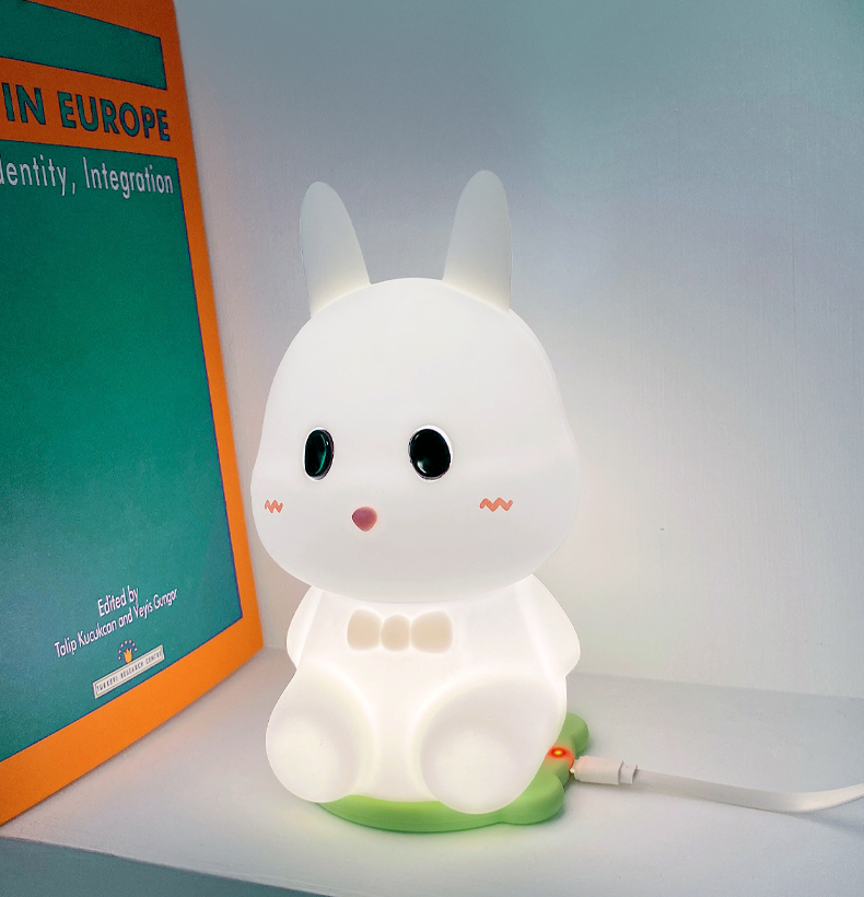 Baby Night Lamp with LED Light Source Bunny Rabbit Shaped Smart Touch Night Light