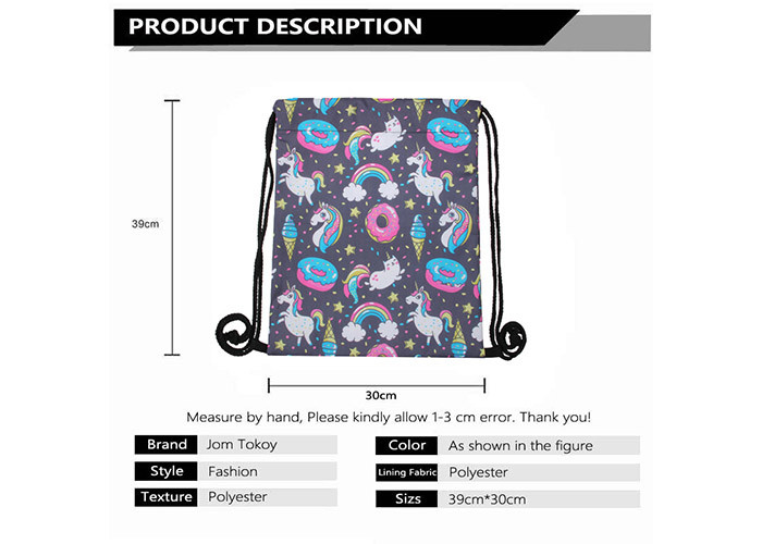 ODM Drawstring Bag Backpack Gym Sack 39*30cm For Swimming