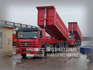 Wholesale 5 axle dumper trailer with Customized designwith red color,Sinomicc brand semi dump trailer from china suppliers