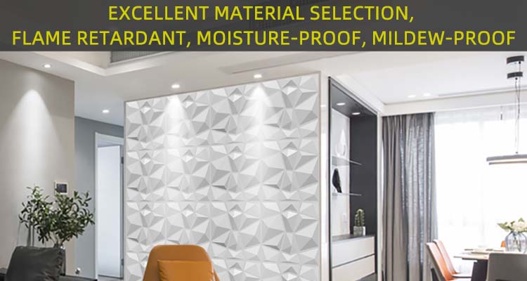 3D Relief Height 22mm High Gloss Peel and Stick PVC Wall Art Panel for Sofa Background