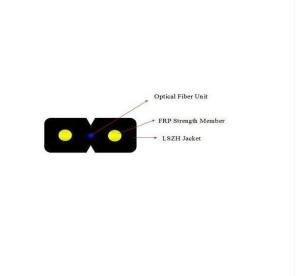 Wholesale FTTH Drop Cable Indoor 1/2 cores Bow-Type FRP/Steel Strength member from china suppliers
