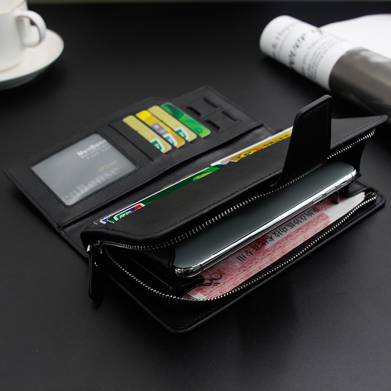 Minibook Wristband Strap Wallet for Business Card Multicard Clamshell Leather Wallet