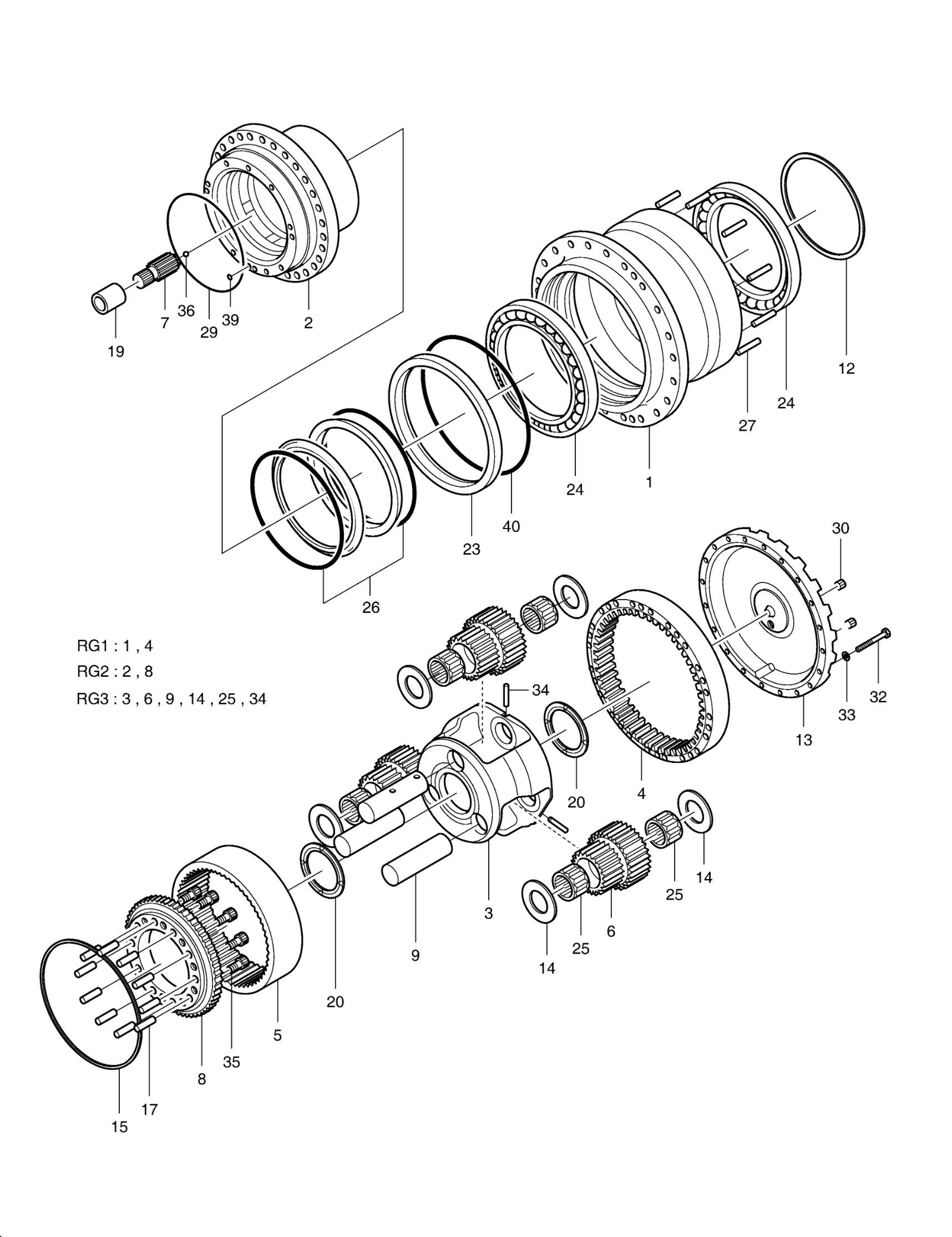 K9005007 DAWOO DH258 Final Device Assy Travel Drive Motor Excavator Final Drive Assy