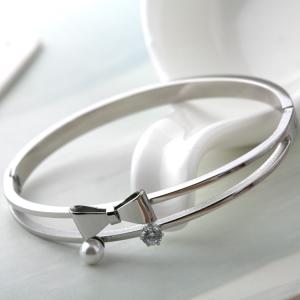 Wholesale Beautiful Bowknot Women Bracelet Jewelry , Stainless Steel Diamond Bangle,Pearl Stainless Steel Bracelet from china suppliers