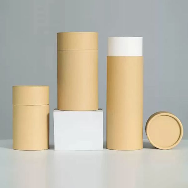 OEM Cylindrical Cardboard Paper Tubes Packaging Printed Canister Box Custom Logo