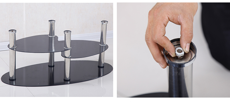 Luxury Modern Coffee Table , Multifunctional Round Glass Center Table