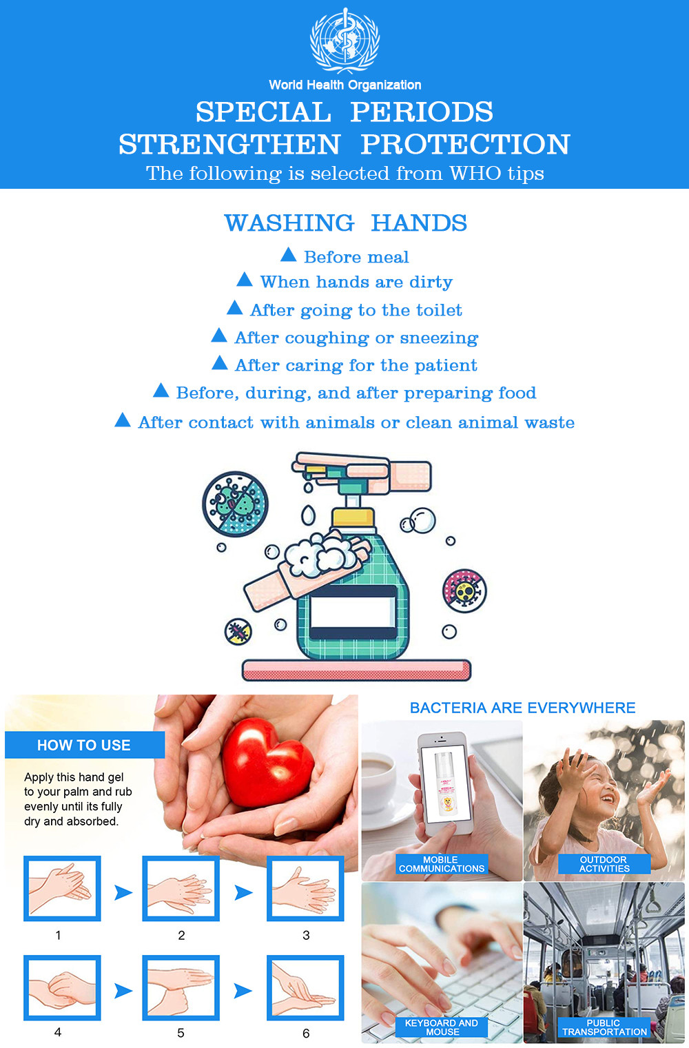 Waterless Cleaning Hand Sanitizer Alcohol Gel Wash Hand Portable Waterless Antiseptic Liquid Hand Sanitizer