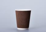 Single PE Coated 8 Oz Kraft Ripple Cups For Hot Coffee , Size Customized