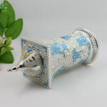 Shinny Gifts Elegant Noble Columnar Style Carving Rose Flower Toothpick Holder