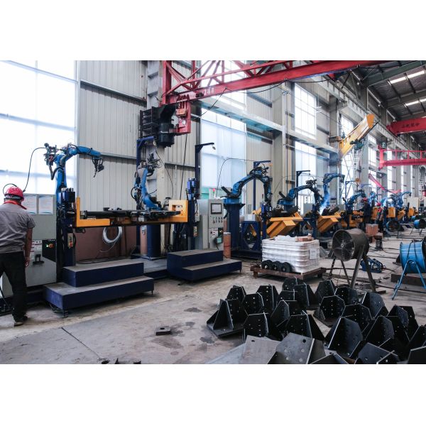 Weld The Base Of Transmission Towers Use Cnc Tower Foot Welding Robot 2pcs Worktables