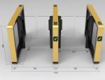 Sever Motor Control Fastlane Pedestrian Swing Gate Glass Swing Barrier