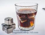 4pcs/set plastic box ice cube chilling stone set, FDA LFGB Stainless Steel Ice