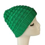 High quality unisex customize logo green winter knitted hats caps for fashion