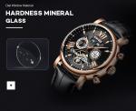 KINYUED new design automatic men watches movement leather luxury relojes