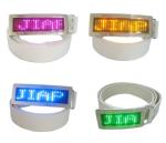 Custom flashing led message display belt buckle