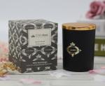 Black Painting Glass Jar Home Scented Candles With Metal Gold Lid
