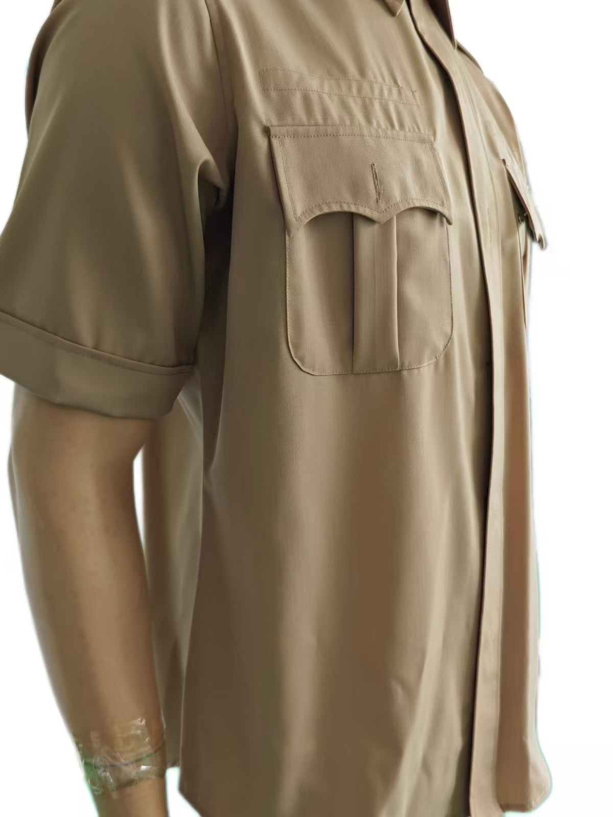Tactical Khaki Uniform Set with Short Sleeve Straight-Leg 45 Wool 55 Polyester for Men