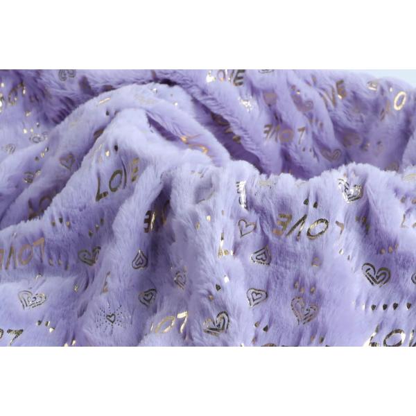 Super Soft Recycled 100 Polyester Hot Stamping Foil Bronzed Faux Fur Rabbit Fabric for Cushions Pillows Home Blanket