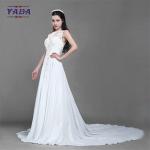 New fashionable beaded embroidery sleeveless lace princess a line sexy wedding