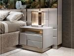 Matted Leather Modern Bedside Tables White Solid Wood Nightstand