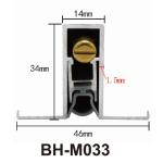Black Acoustic Automatic Door Bottom Seals Aluminium Material With Side Edge
