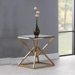 50cmx50cmx55cm Stainless Steel Side Tables For Living Room with Glass Top