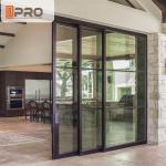 Big Size Black Aluminum Sliding Doors For Dining Room With Thermal Break Design