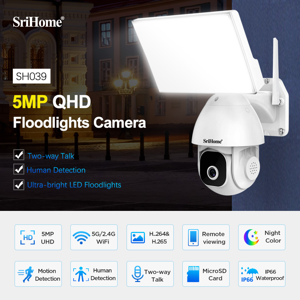 5MP Outdoor Security Waterproof Camera Support Two-Way Audio Digital-WDR Full- Color Night Vision Camera