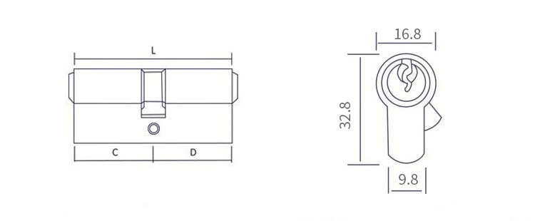 Iron Door Lock Cylinder Replacement Double Open Door Lock Cylinder 70mm