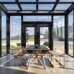 Outdoor Living Glass Sunroom With Brown Glass Color And Chinese Top Hardware