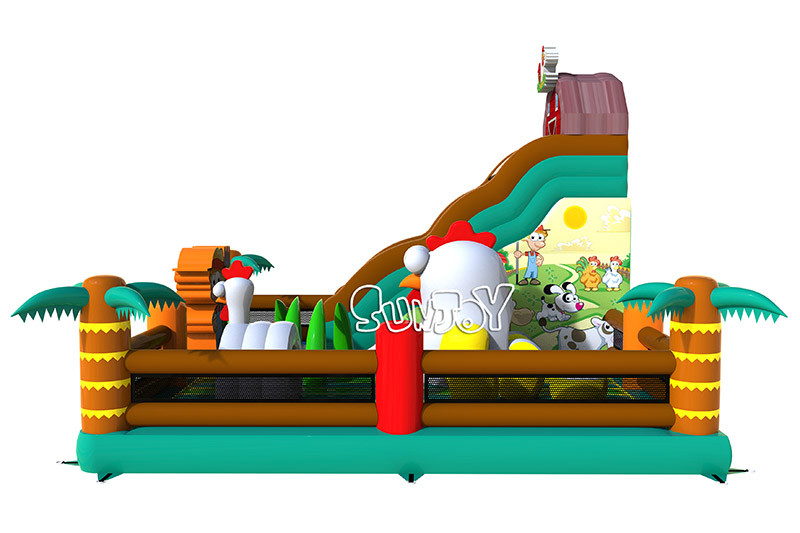 0.45mm PVC Chicken Farm Playground Inflatable Bouncer