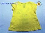 Yellow Children T Shirt Round Neck 100% Combed Cotton Knitted Single Jersey Tee