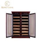 Dual Zone Luxury Wood LED Light Cigar Wine Cooler And Humidor