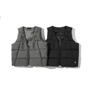 Wholesale Winter Fashion Quilted V-Neck Zipper Pockets Sleeveless Puffer Vest from china suppliers