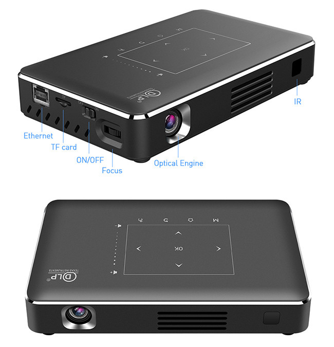 480P BT 4.2 Smart DLP Projector For Home Theater Android 9.0