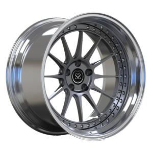 Wholesale Polish Stepped Lips Custom Rims Wheels 20inch For Audi S3 2 Piece Grey Spokes from china suppliers