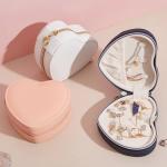 Stylish Jewelry Box Organizer PU Leather Heart Shaped Jewelry Boxes For Women