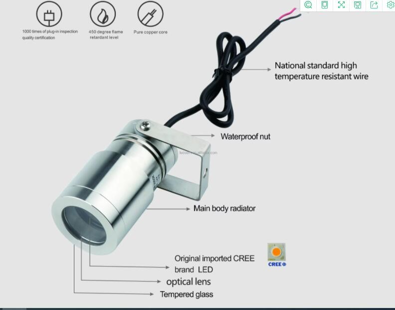 5W Anti-glare Stainless 304 Surface mounted underwater Led light IP68 waterproof landscape Led Light DC12-24V Low voltage LED Garden Light Outdoor