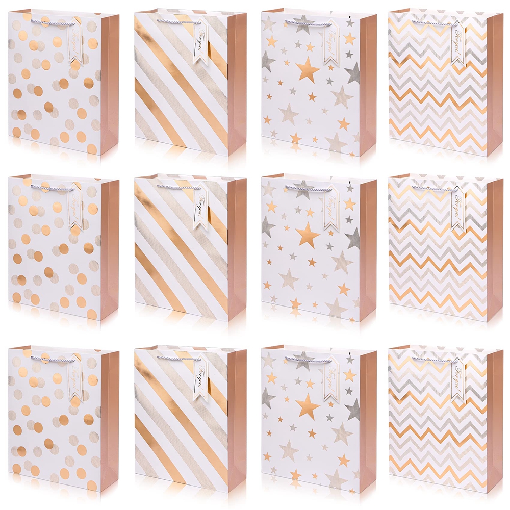 Custom Pattern Type White Cardboard Shopping Tote Paper Bag For Boutique With Custom Color